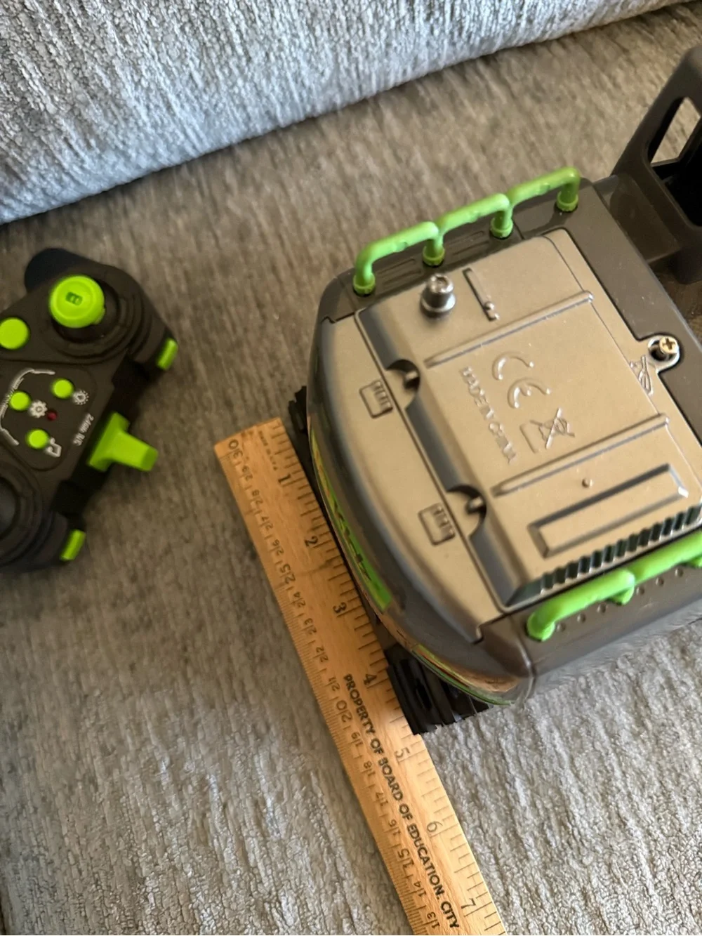 Remote Control Excavator Toy in Gray & Neon Green